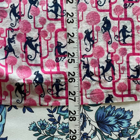 Talbots Pink & Blue Monkey Print Tunic Top 3/4 Sleeve Mandarin Collar Size 1XP - Picture 14 of 16